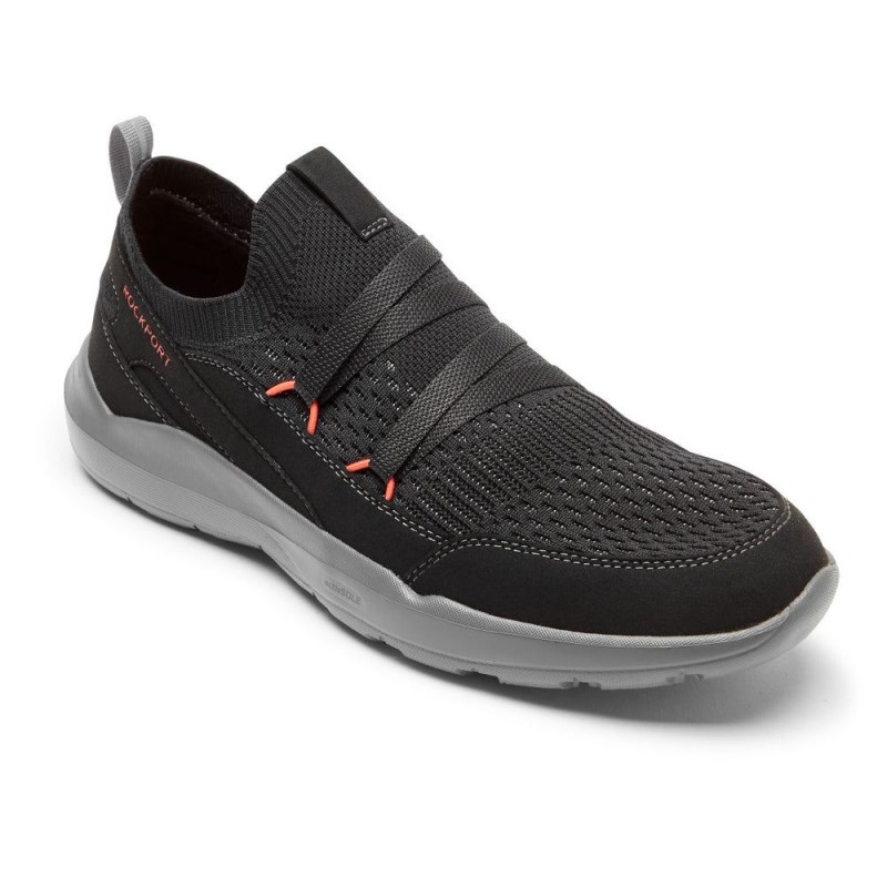 Men Rockport truFLEX Evolution Mudguard Slip-On Sneakers Black USA | RI2-36693