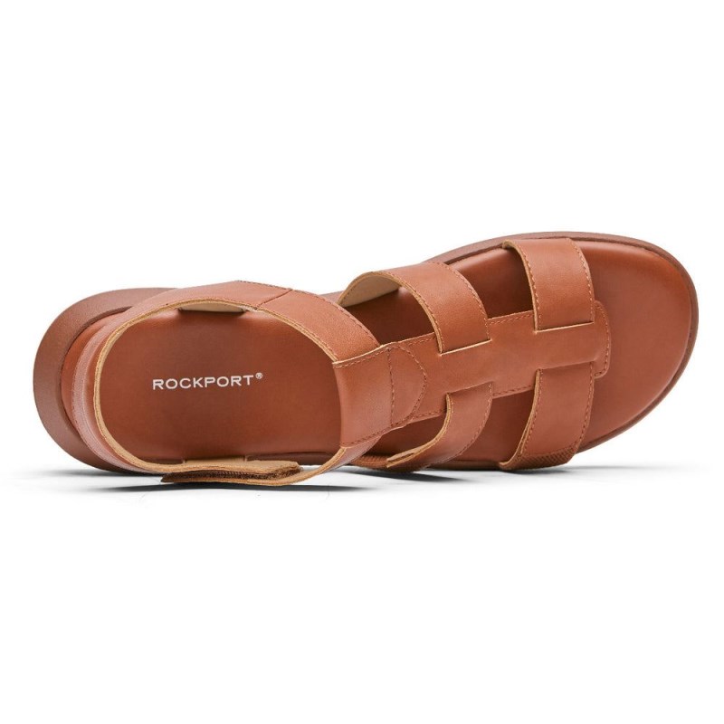 Women Rockport Abbie T-Strap Sandals Orange USA | BH9-50085