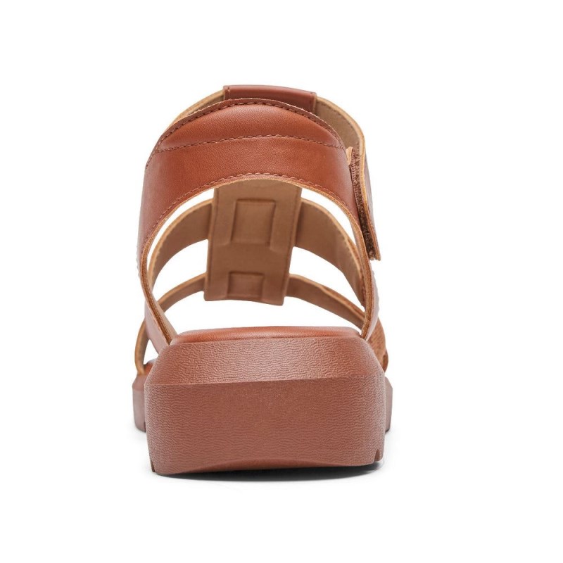 Women Rockport Abbie T-Strap Sandals Orange USA | BH9-50085