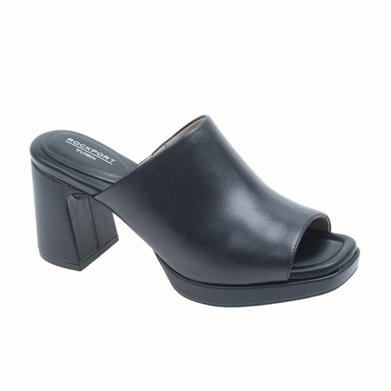 Women Rockport Aurielia Slides Black USA | BY7-36083