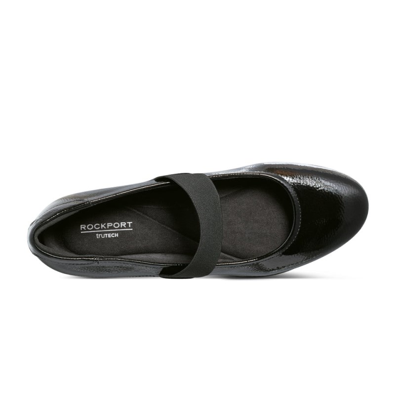 Women Rockport Aver Mary Jane Ballet Flats Black USA | JC2-63256