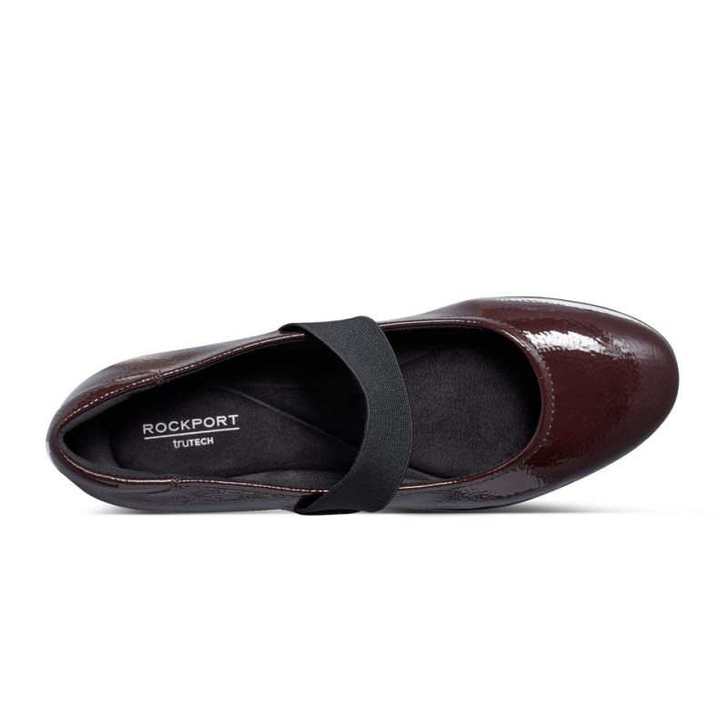 Women Rockport Aver Mary Jane Ballet Flats Dark Red USA | RW0-77687