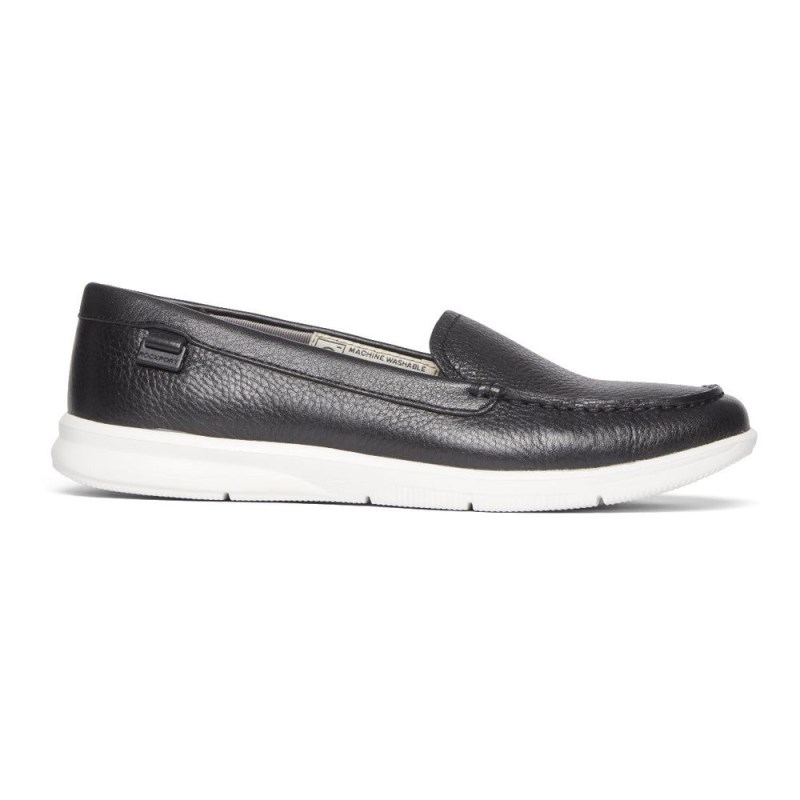 Women Rockport Ayva Washable Loafers Black USA | YM9-74627