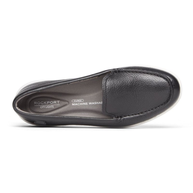 Women Rockport Ayva Washable Loafers Black USA | YM9-74627