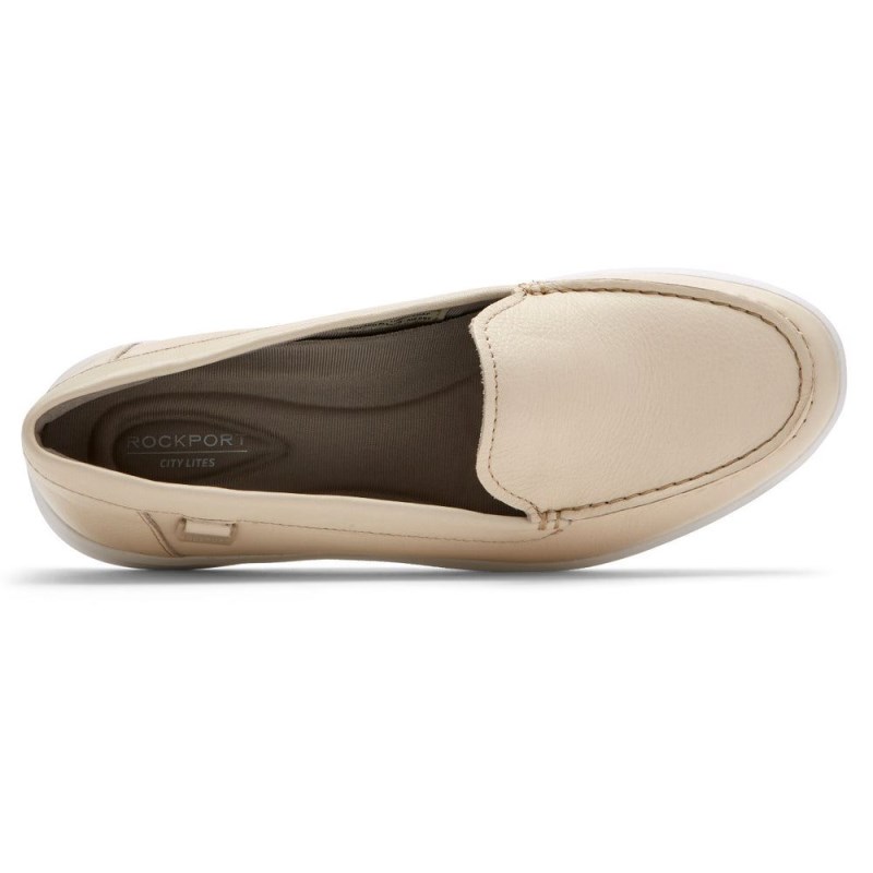 Women Rockport Ayva Washable Loafers Cream USA | KY4-81878