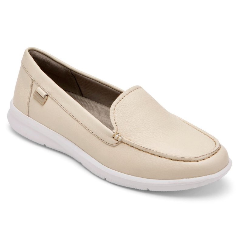 Women Rockport Ayva Washable Loafers Cream USA | KY4-81878