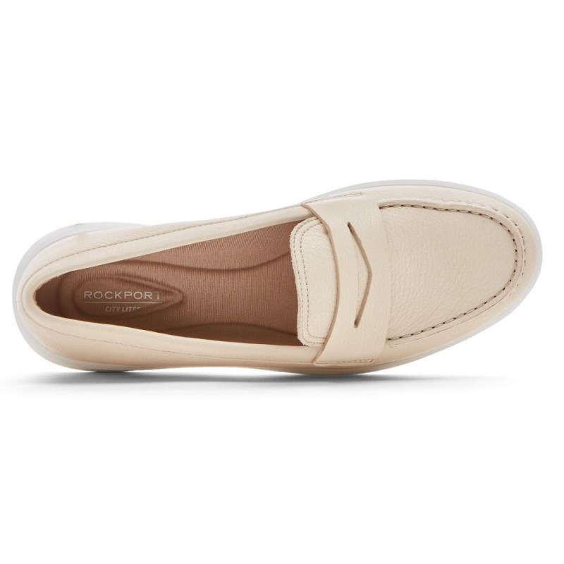 Women Rockport Ayva Washable Penny Loafers Cream USA | SC3-32023