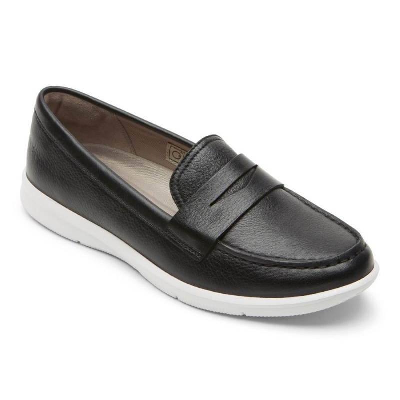 Women Rockport Ayva Washable Penny Loafers Black USA | GI2-53635