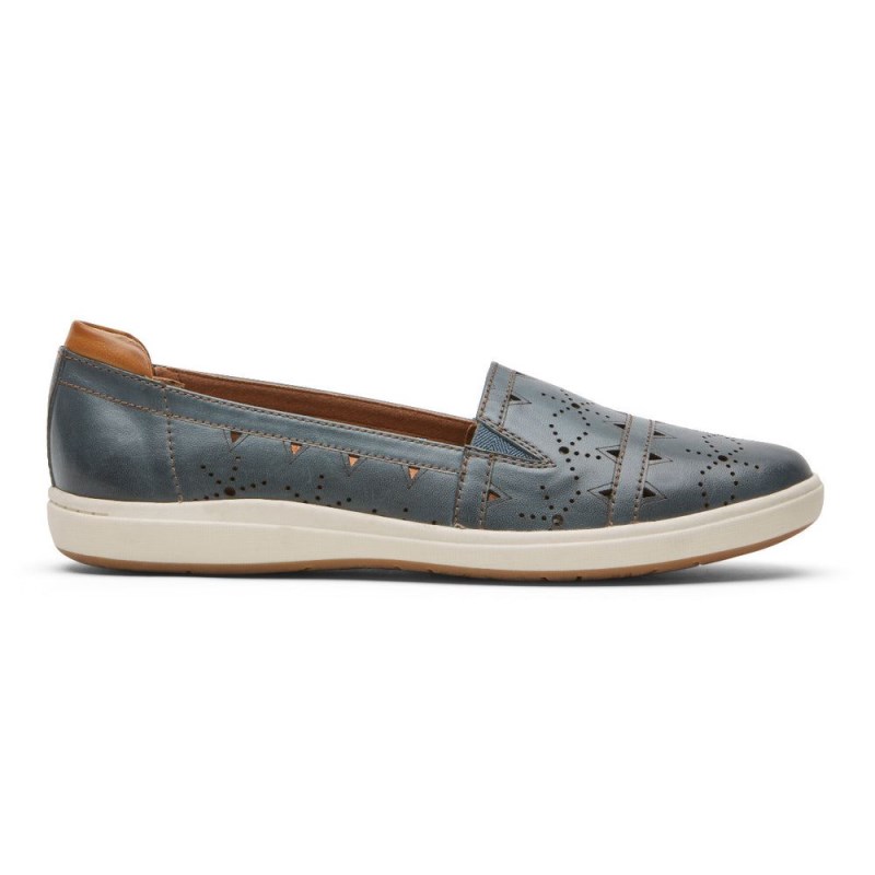 Women Rockport Bailee Slip Ons Blue USA | FR8-12551