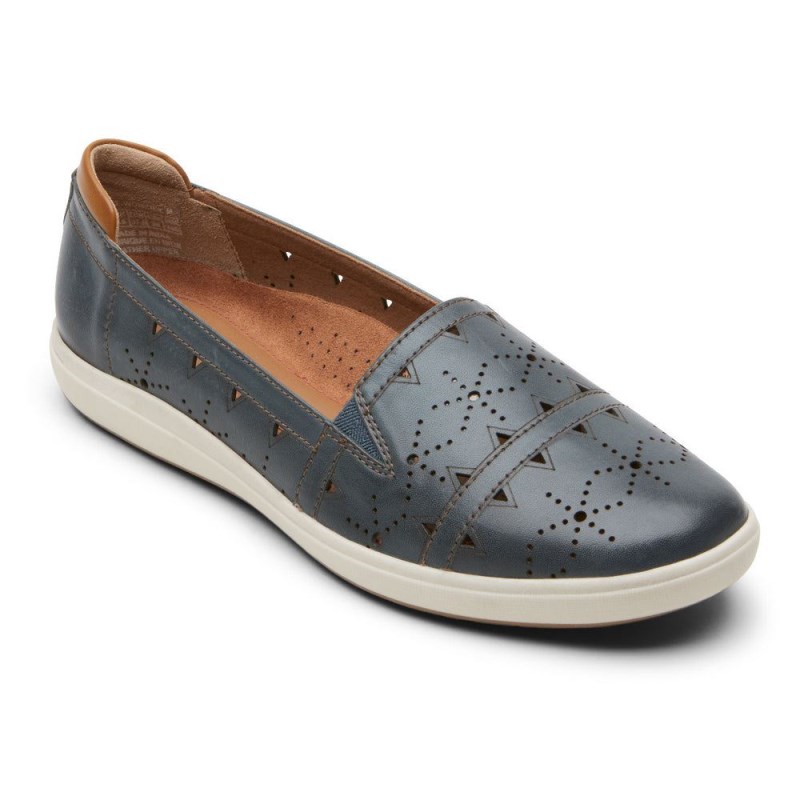 Women Rockport Bailee Slip Ons Blue USA | FR8-12551