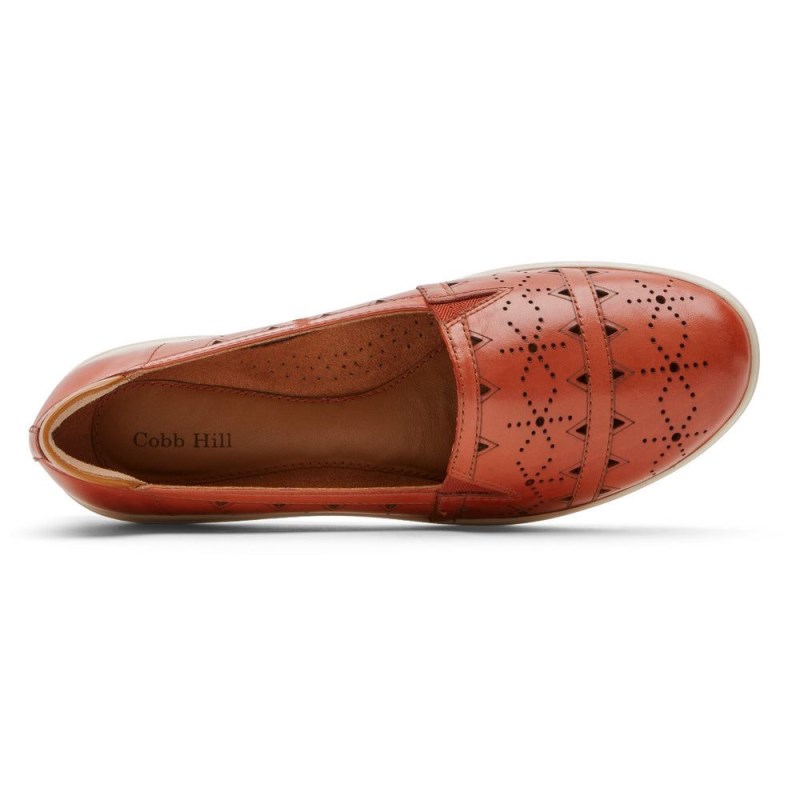 Women Rockport Bailee Slip Ons Red Brown USA | CR4-30963