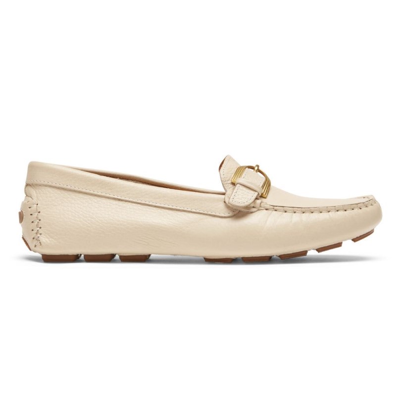 Women Rockport Bayview Buckle Loafers Cream USA | IS4-49014