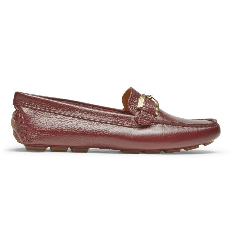 Women Rockport Bayview Buckle Loafers Dark Red USA | FG7-18221