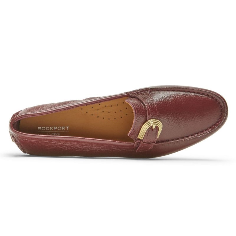 Women Rockport Bayview Buckle Loafers Dark Red USA | FG7-18221