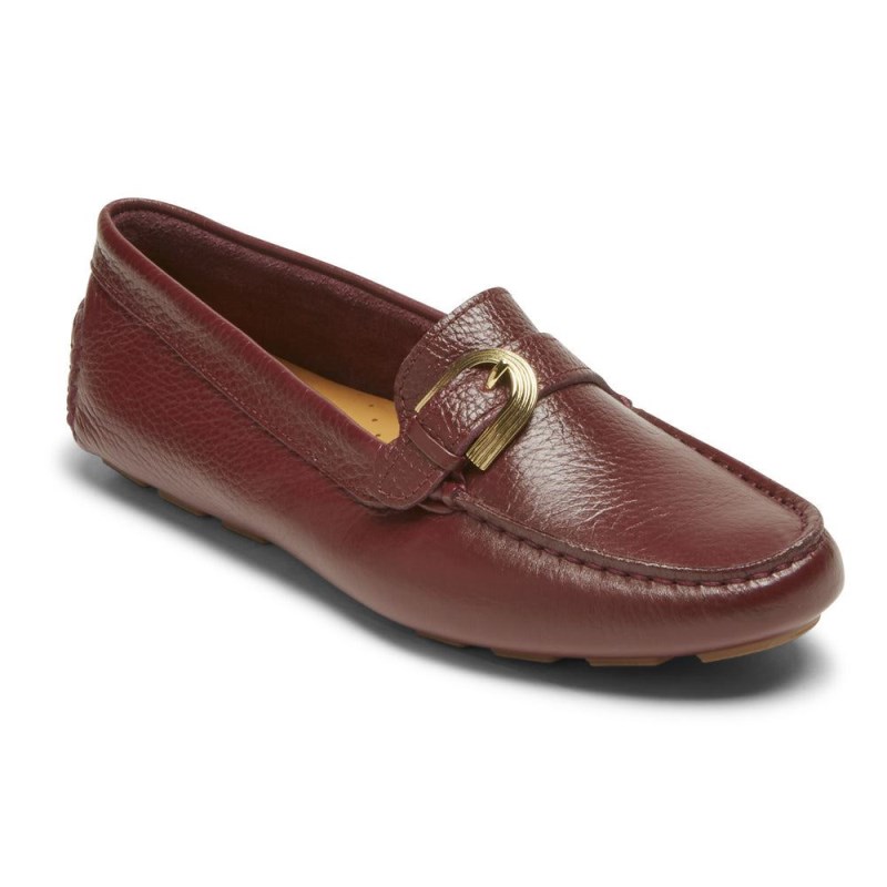 Women Rockport Bayview Buckle Loafers Dark Red USA | FG7-18221