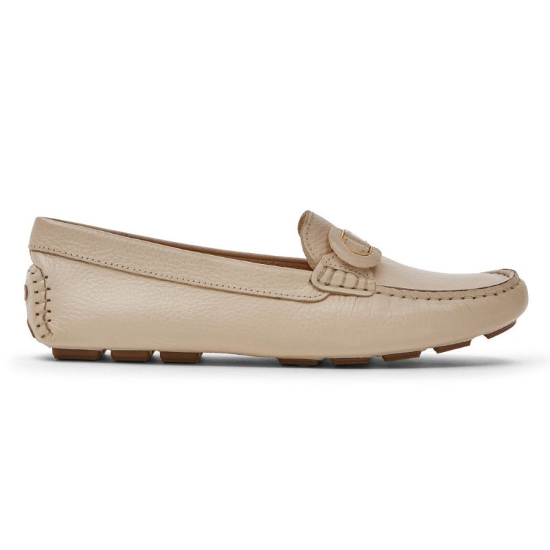 Women Rockport Bayview Ring Loafers Cream USA | FZ8-48554