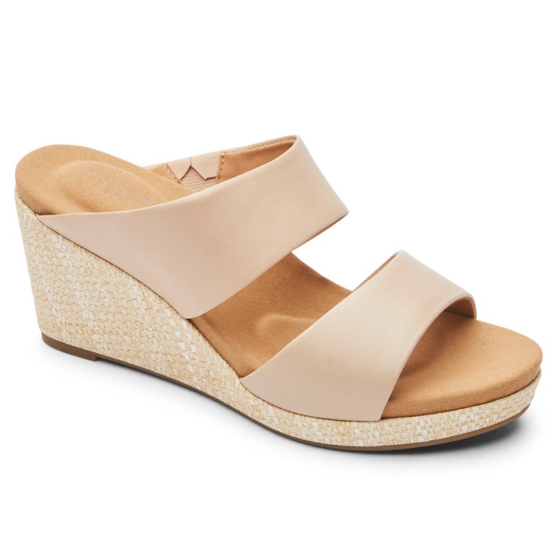 Women Rockport Briah Slides Beige USA | FF4-65786