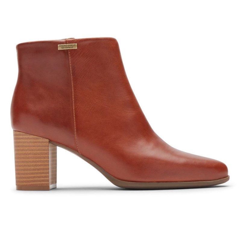 Women Rockport Camdyn Heel Booties Brown USA | WA3-84298