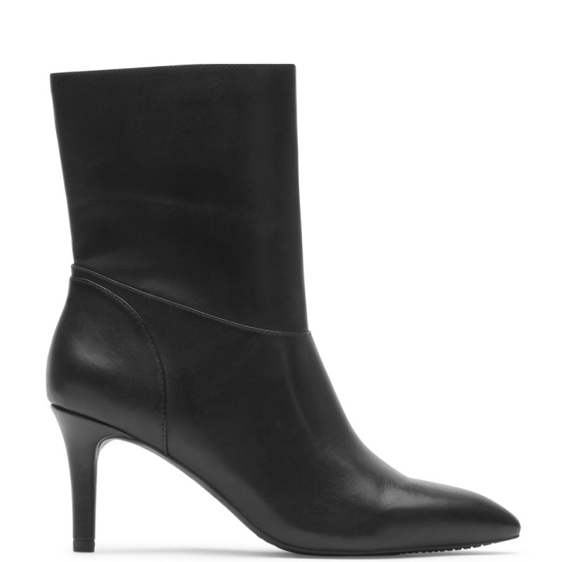 Women Rockport Chalina Heeled Boots Black USA | UF4-25192