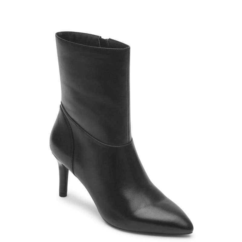 Women Rockport Chalina Heeled Boots Black USA | UF4-25192