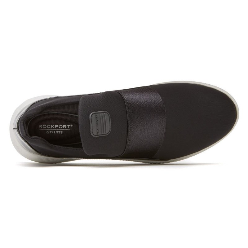 Women Rockport City Lites Robyne Slip-On Sneakers Black USA | JJ9-04870