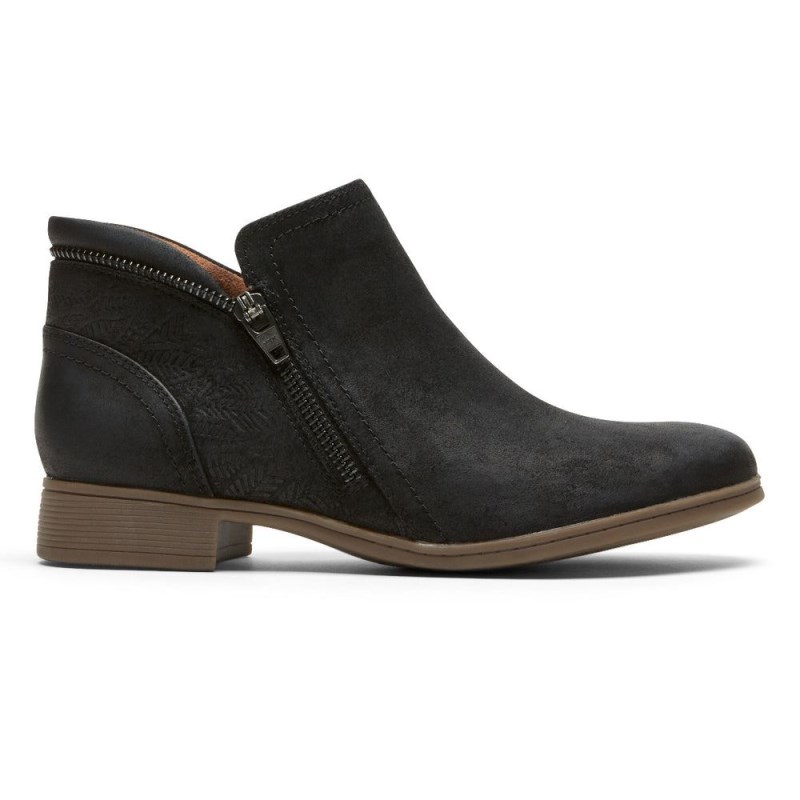 Women Rockport Crosbie Booties Black USA | GS1-11491