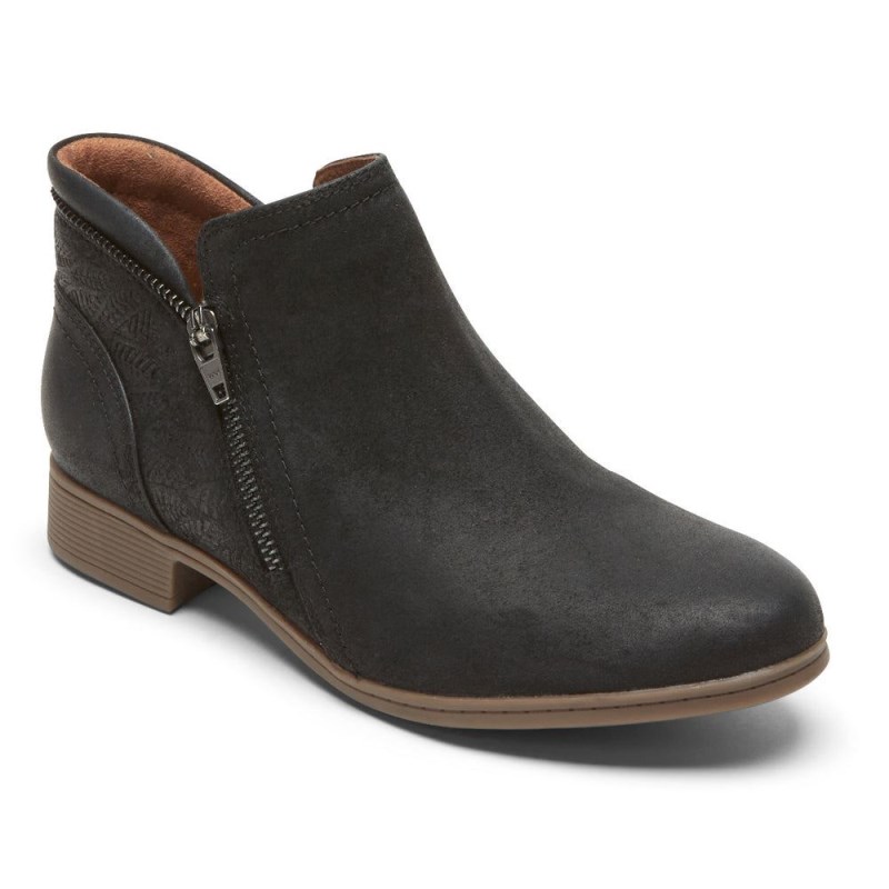 Women Rockport Crosbie Booties Black USA | GS1-11491