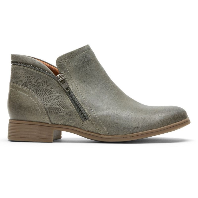 Women Rockport Crosbie Booties Grey Green USA | VR8-56315