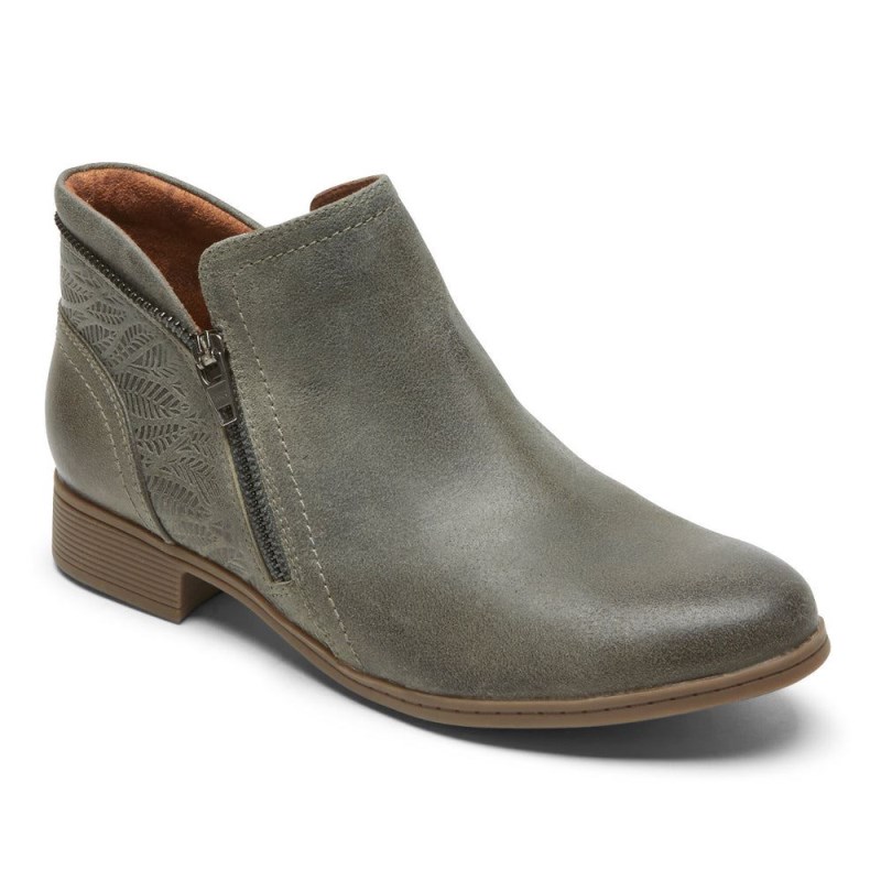 Women Rockport Crosbie Booties Grey Green USA | VR8-56315