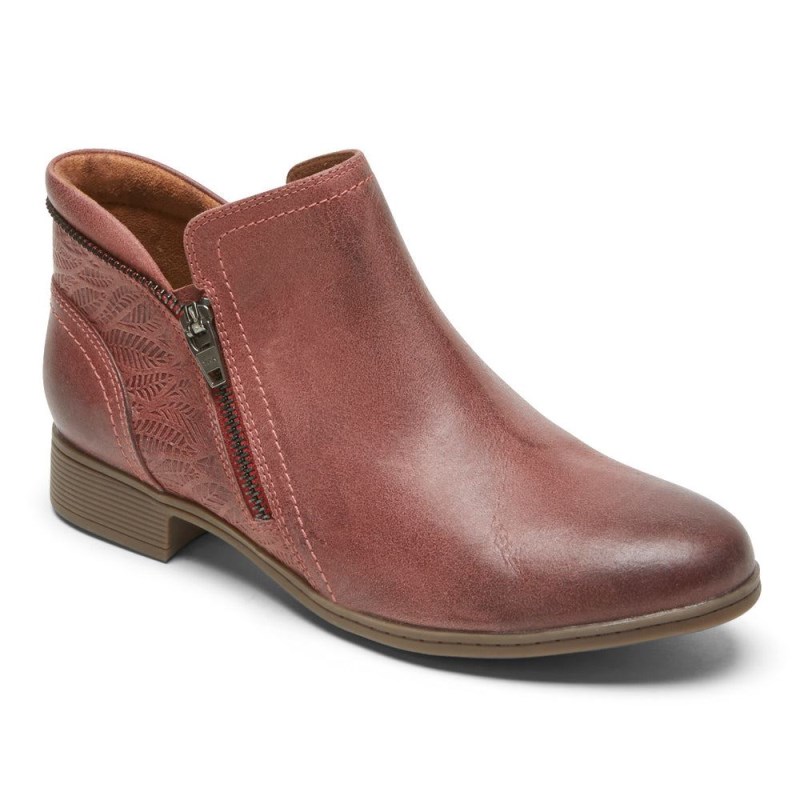 Women Rockport Crosbie Booties Red USA | TG8-96679