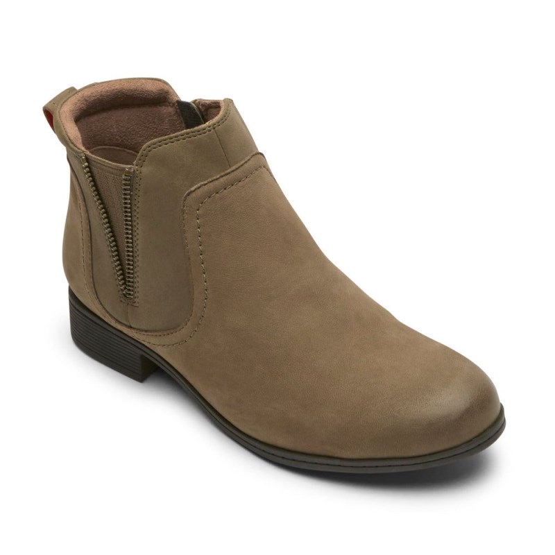 Women Rockport Crosbie Gore Chelsea Boots Green USA | DY1-88498