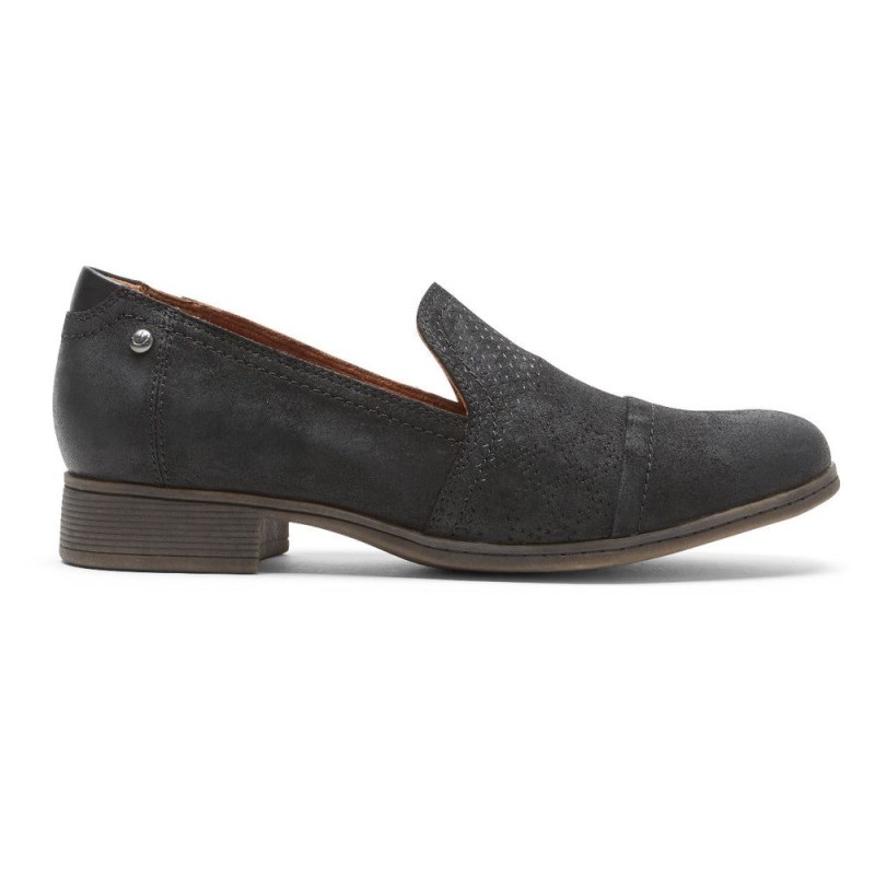 Women Rockport Crosbie Slip-On Loafers Black USA | ED6-09890