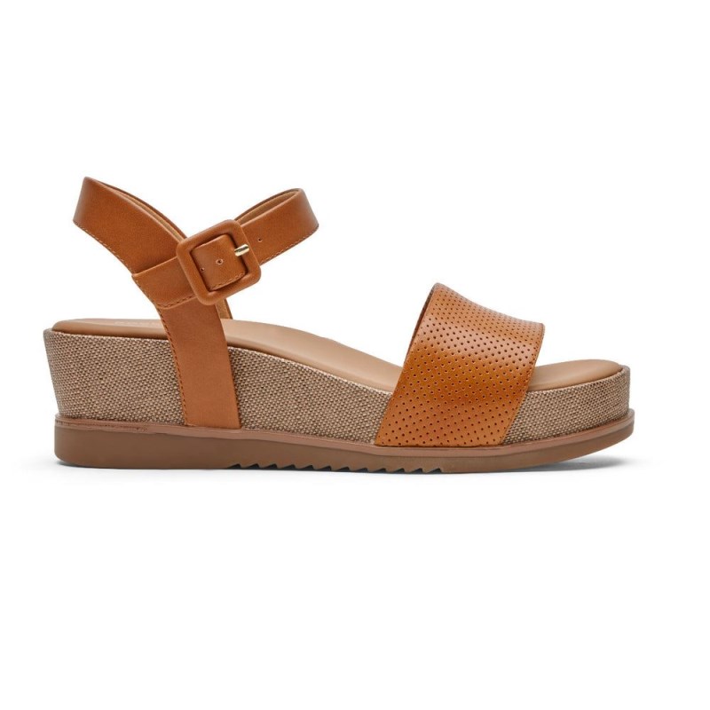 Women Rockport Delanie Sandals Brown USA | UE4-28792