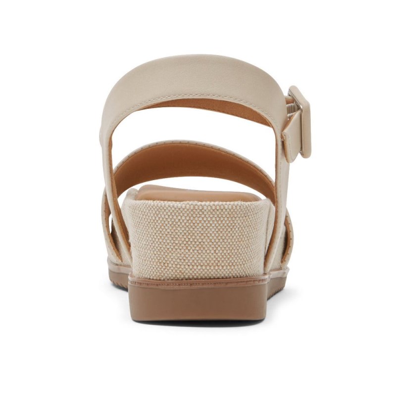 Women Rockport Delanie Sandals Cream USA | XE0-94679