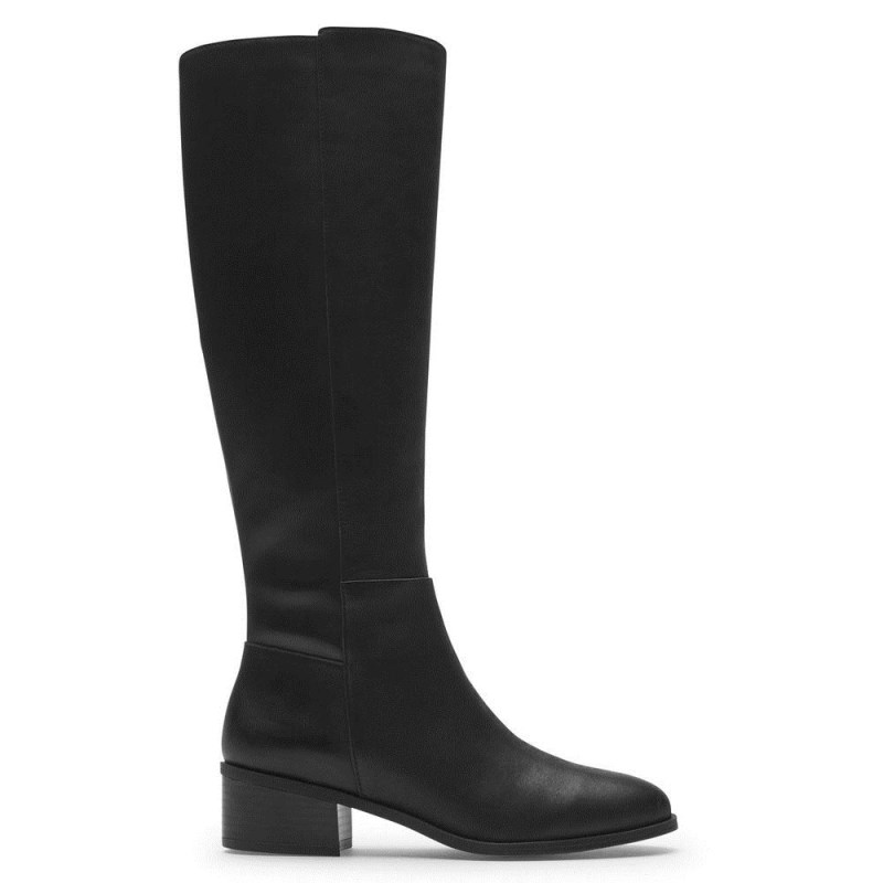 Women Rockport Evalyn Wide Calf Tall Boots Black USA | UH3-48774