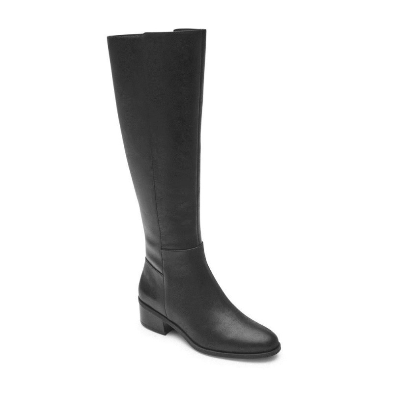 Women Rockport Evalyn Wide Calf Tall Boots Black USA | UH3-48774