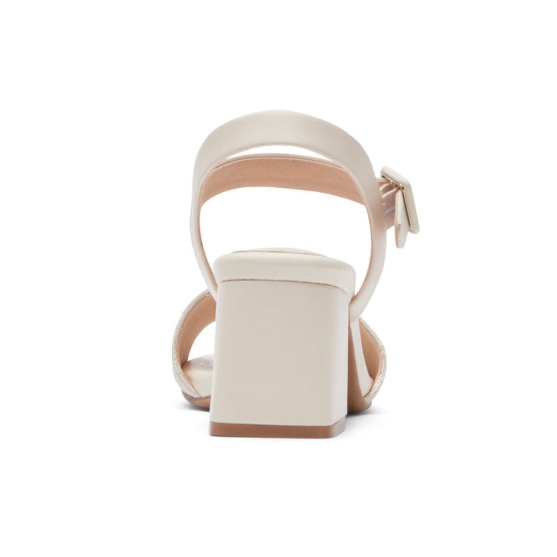 Women Rockport Farrah 2-Strap Heeled Sandals Cream USA | FY2-94759