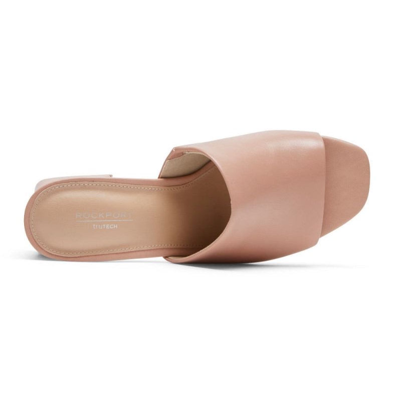 Women Rockport Farrah Heel Slides Pink USA | YJ2-08340