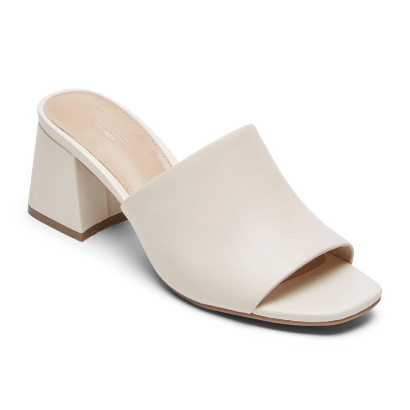 Women Rockport Farrah Heels Slides Cream USA | GM6-42424