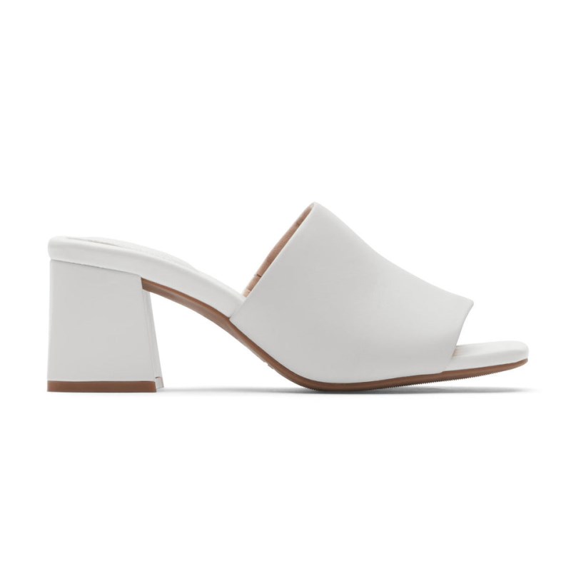 Women Rockport Farrah Slides White USA | DI4-34283