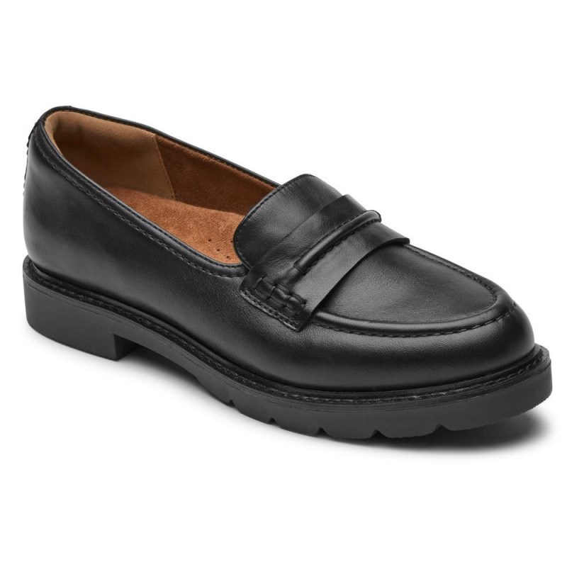 Women Rockport Janney Loafers Black USA | JQ0-97519