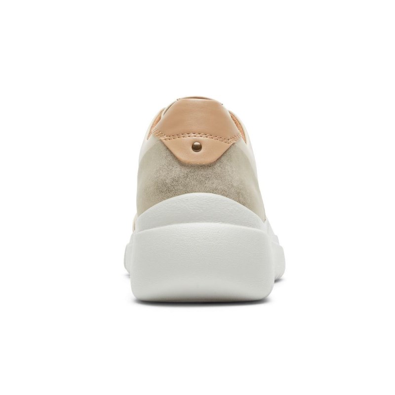 Women Rockport Juna Perforated Sneakers Cream USA | IL6-20742