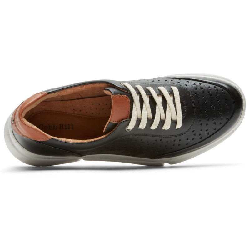 Women Rockport Juna Perforated Sneakers Black USA | BU4-57665