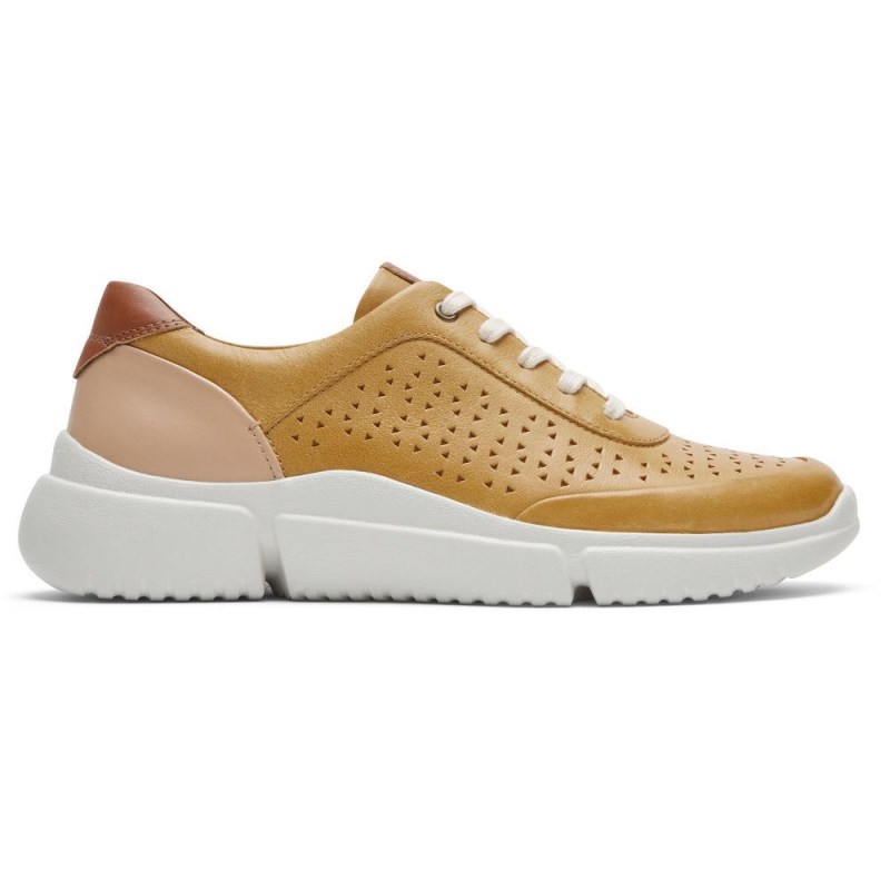 Women Rockport Juna Perforated Sneakers Yellow USA | NI8-54185