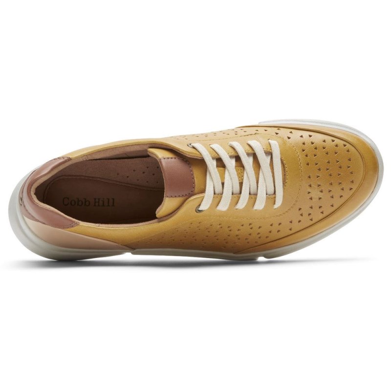 Women Rockport Juna Perforated Sneakers Yellow USA | NI8-54185