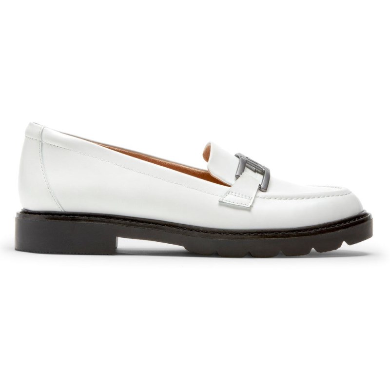 Women Rockport Kacey Chain Loafers White USA | NC9-83588