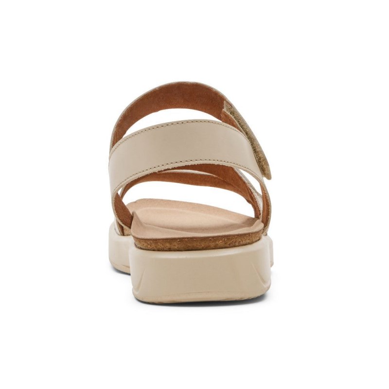 Women Rockport Kells Bay 3-Strap Sandals Cream USA | KS0-05610