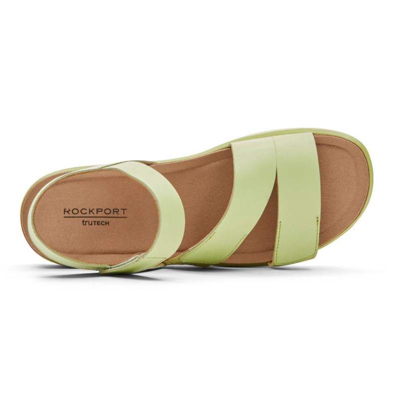 Women Rockport Kells Bay 3-Strap Sandals Green USA | LA3-68276