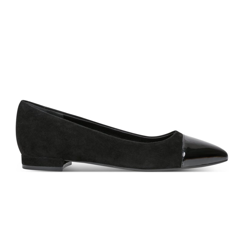 Women Rockport Kenzie Total Motion Pointy Toe Dress Ballet Flats Black USA | WD1-50645