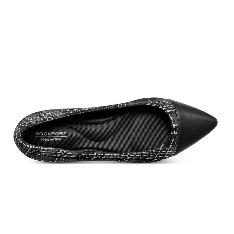 Women Rockport Kenzie Total Motion Pointy Toe Dress Ballet Flats Black USA | LP8-72557